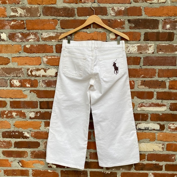 Ralph Lauren Black Label Big Pony Wide Leg Jeans White‎ Denim Size 29 - Picture 4 of 10